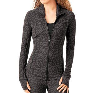 New NWT Member's Mark Womens Zen Printed Active Jacket Leopard Print Size Small